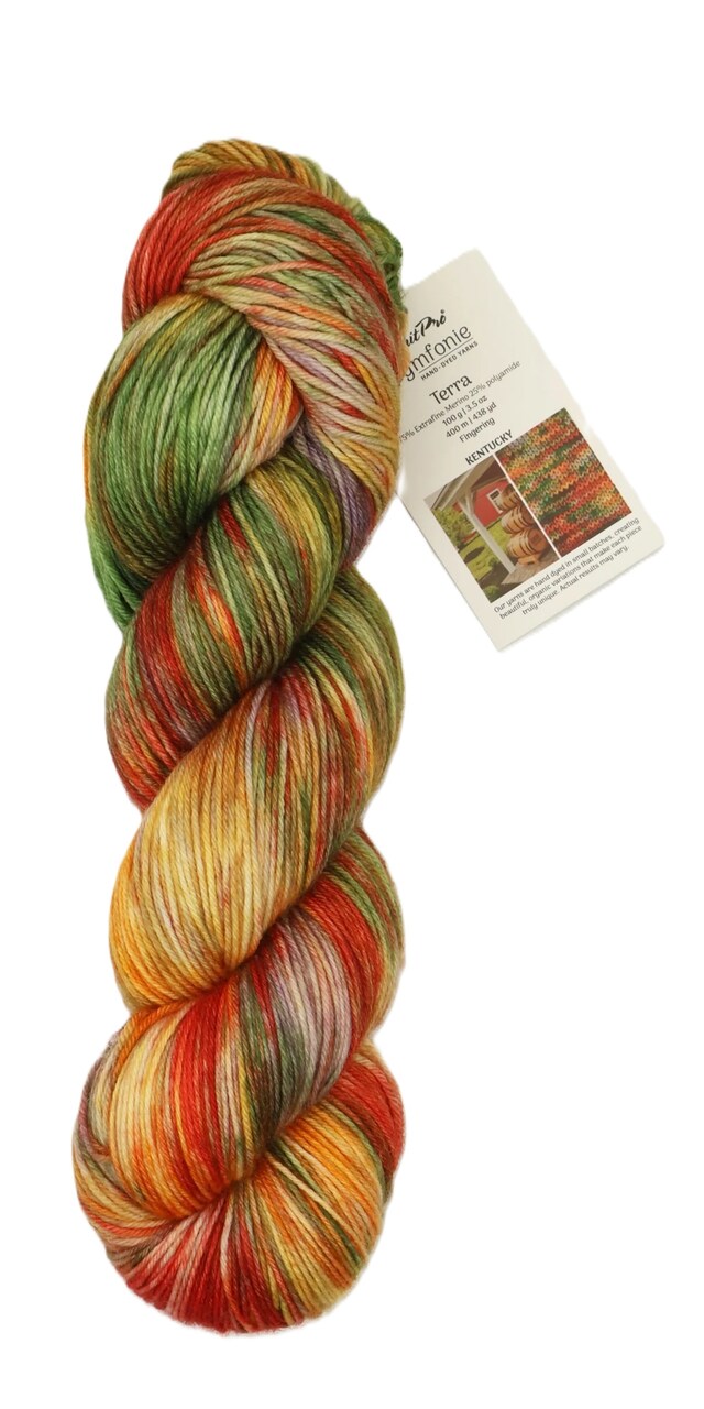 KnitPro Symfonie Premium Hand Dyed Merino Wool & Polyamide Sock Yarn| Terra Variegated America The Beautiful